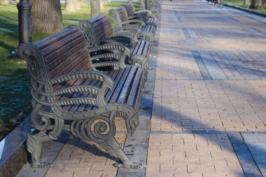 bank, park, koltuk, ahşap, açık hava, şehir, ağaç, doğa, kentsel dinlenme, dinlenme, açık hava, boş seyahat, metal