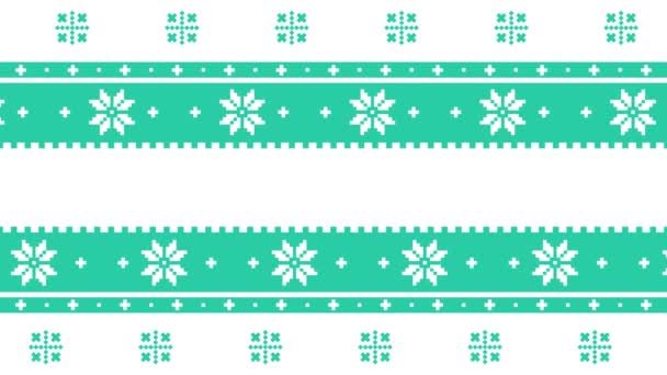 伝統的なラップランドのベクトルパターン サミ人民俗芸術のデザイン 伝統的な編み物や刺繍ノルディック ノルウェー スウェーデン フィンランド ウクライナ ポーランド ロシアからの北欧のレトロな装飾 — ストック動画
