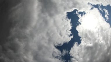 Zaman ayarlı, gökyüzü, balık gözü, bulutlar, güneş, dünya gezegeni..