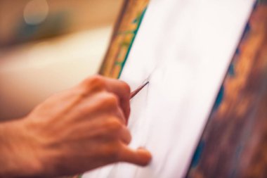 Çizim, el okul sahne