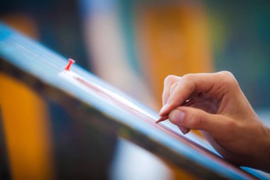 Çizim, el okul sahne