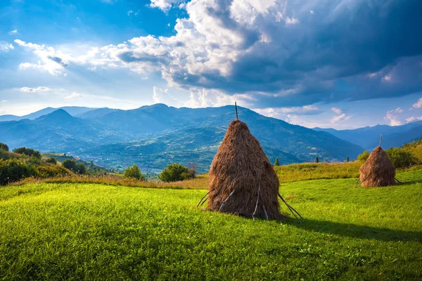 Paysage Rural Haystack Roumanie — Photo