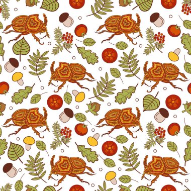 Şirin sonbahar vektörü kusursuz desen. Tüm elementler maskenin altında gizlidir. Tekstil, duvar kağıtları, baskı ve davetiye için arkaplan.