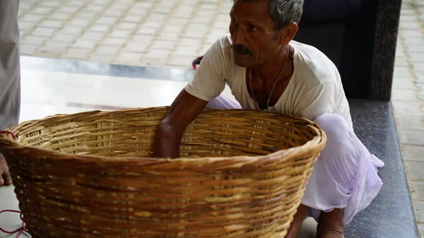 2020 Szeptember Reengus Jaipur India Vidéki India Eperfa Ágakból Készült — Stock Fotó