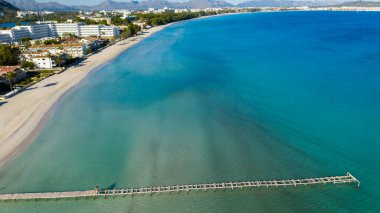 Alcudia Mayorka İspanya kıyılarının havadan görünüşü