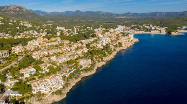 Mallorca İspanya, Cala Fornell Körfezi üzerinde hava manzarası