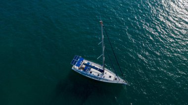 Körfezin üst manzarası ve Andratx Mayorka İspanya Limanı