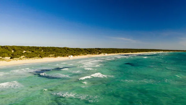Trenc Mayorka İspanya plajının havadan görünüşü