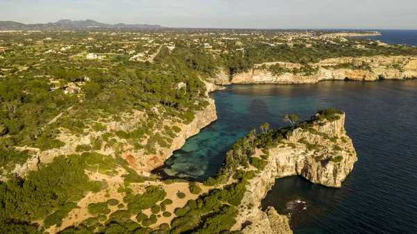 Vue Aérienne Sur Baie Plage Calo Des Moro Majorque Espagne — Photo