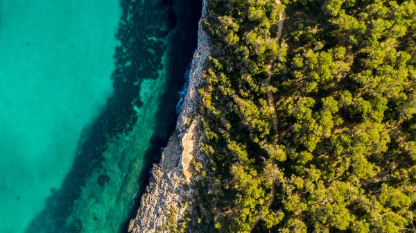 Cala Mondrago Majorcaの自然公園の湾の空中ビュースペイン — ストック写真