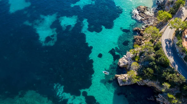 Εναέρια Θέα Πάνω Από Τον Κόλπο Της Cala Fornells Μαγιόρκα — Φωτογραφία Αρχείου