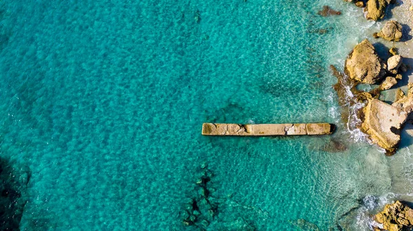 Vista Aérea Del Rompeolas Costa Mallorca España — Foto de Stock