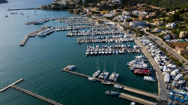 Vanuit Lucht Uitzicht Haven Van Andratx Majorca Spanje — Stockfoto