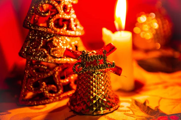 Balls Tree Candles Christmas Image Also See Bell Perfect Christmas — Stock Photo, Image