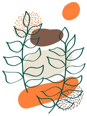  Sanat baskısı. Soyut çağdaş modern moda resim. Kağıt kapağı kumaş kutusu, posterler için vektör el çizimi arka plan bırakır