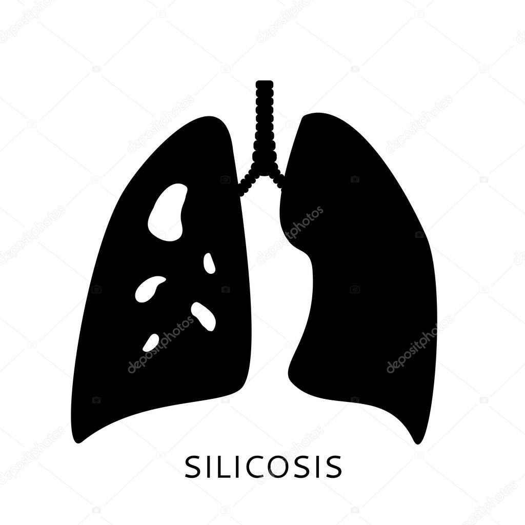 Silicosis disease design template, lung disease. Medicine and healthcare concept. Vector illustration for web and mobile