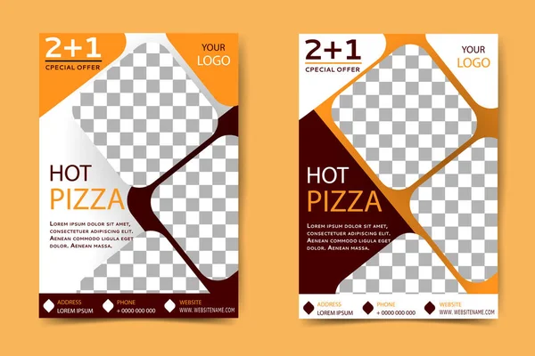 ピザ広告バナー レストランやカフェのためのフードソーシャルメディアテンプレートデザイン ポストバナー チラシ リーフレット ポスター用のモダンなテンプレート ベクトル — ストックベクタ