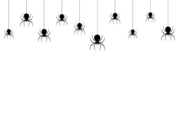 Seamless Pattern Hanging Spiders Decoration Cover White Background Spooky Background — Stock Vector