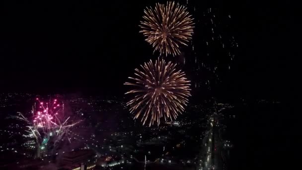 Feux Artifice Aériens Festival Dans Ville Mexicaine — Video