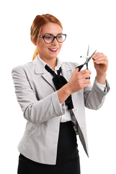 Mujer de negocios moderna dejando de fumar —  Fotos de Stock