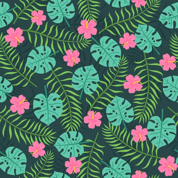 Tropical botanic seamless pattern. — Stock Vector