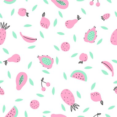 Sevimli pembe ve nane meyve