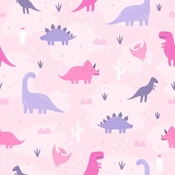 Mignons dinosaures pastel . — Image vectorielle