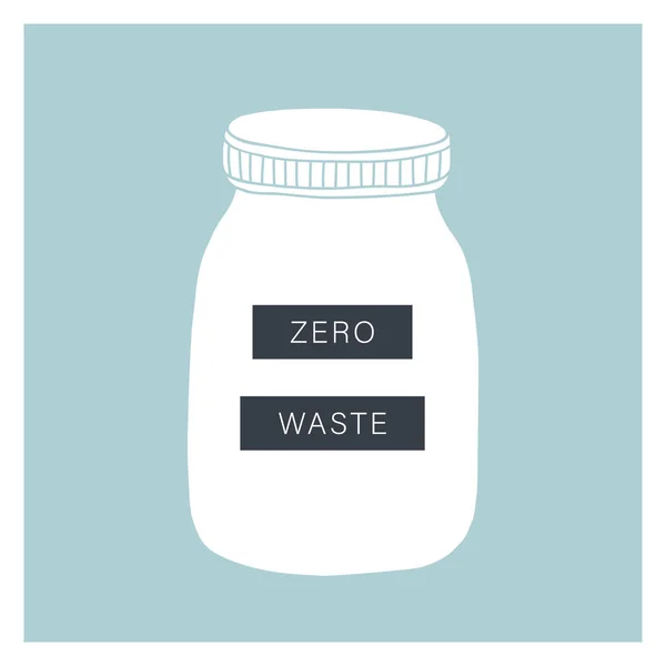 廃棄物の生活はゼロします。ガラスの瓶. — ストックベクタ