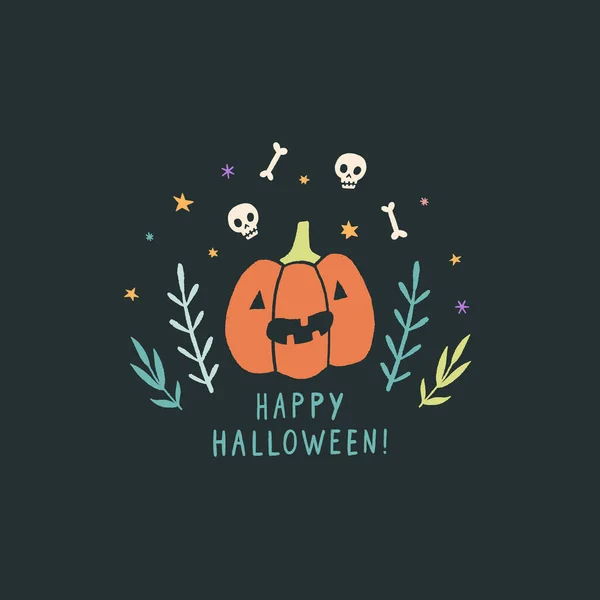 Lustiger Jack o Laterne. Grußkarte zu Halloween — Stockvektor
