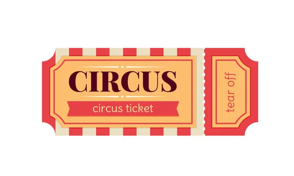 Biglietto per l'ingresso al circo, modelli, spettacoli, vintage . — Vettoriale Stock
