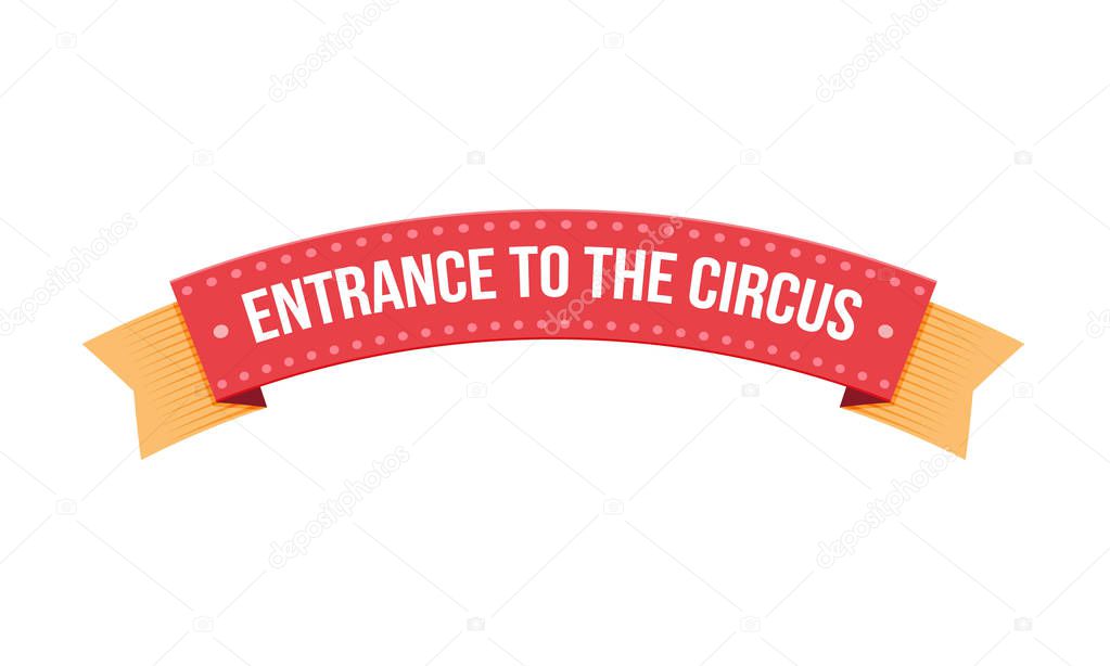 Circus pointer, entrance to circus, invitation to show program, event.