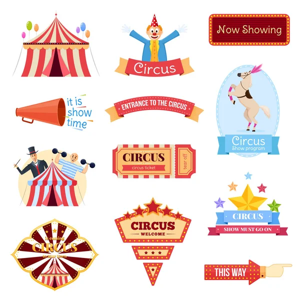 Цирковой прием. Приветствие и приглашение на цирковое представление, рекламный щит . — стоковый вектор