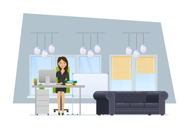 Genç, güzel kız, sıkı giysiler İşyeri Ofis çalışanı.