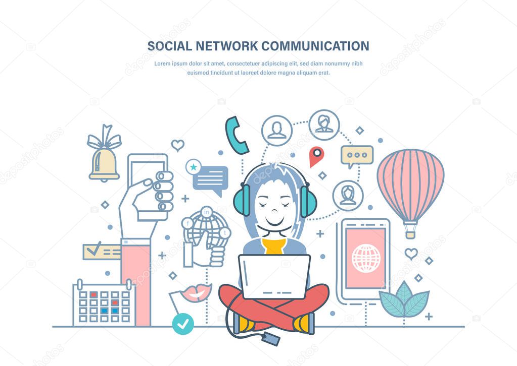 Social media communication. Work with media and planning, digital marketing.