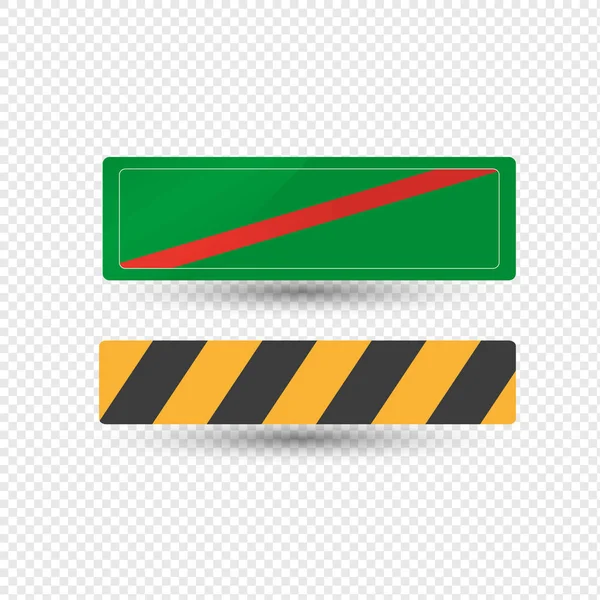 Verkeersbord waarschuwing, aanwijzing van gevaarlijke gebieden, richting informeren. — Stockvector