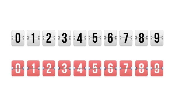 Temporizador digital, contador de cuenta atrás. Marcador mecánico, reloj flip . — Archivo Imágenes Vectoriales