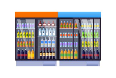 Raflar suyu, Gazlı su, alkollü içecekler. Buzdolabı içecekler.