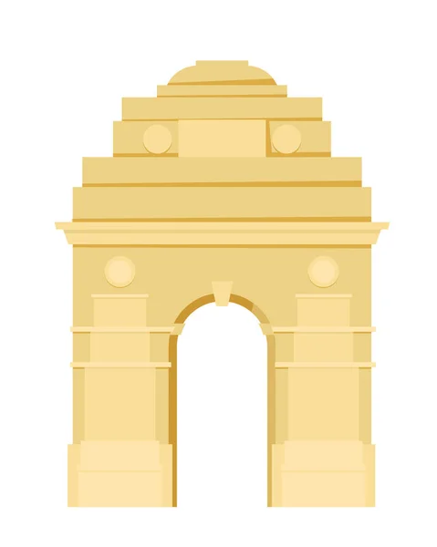 Monumento de la vista. Puerta India en Delhi. Monumento arquitectónico . — Vector de stock