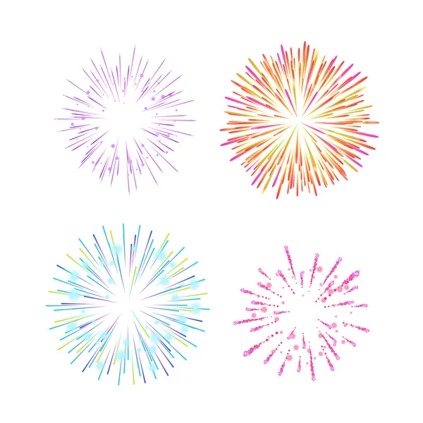 Colorful festive traditional lights, indian fireworks, in the sky. — Stock Vector