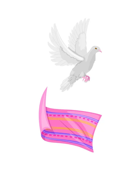 Beautiful light dove, symbol of freedom, spirit of life, soul. — Stock Vector
