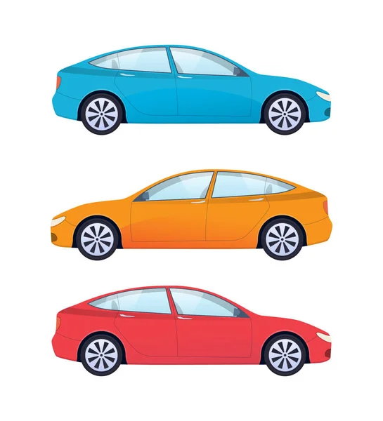 Set of modern cars for family, work, leisure and daily use. — Stock Vector