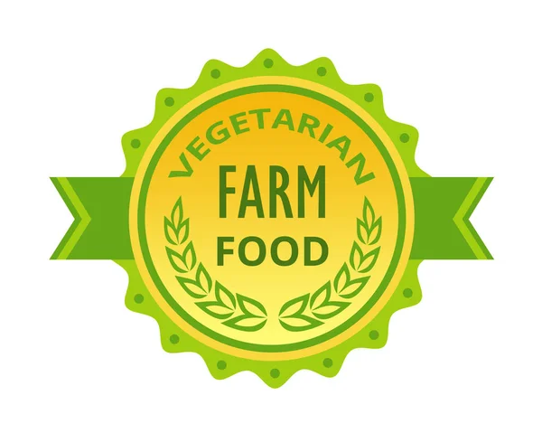 Eco-friendly products, vegetarian farm food, biological labels, stiker, badge, tag . - Stok Vektor