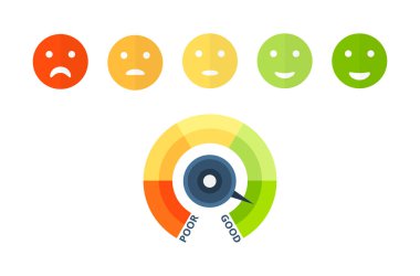 Colorful indicators of credit score, approval of solvency and creditworthiness. clipart