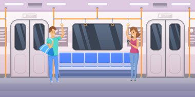 Metro arabanın içine iç, modern demiryolu haddeleme stok.