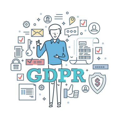 Genel veri koruma yönetmeliği. Gdpr. garantili güvenli koruma ve şifreleme.