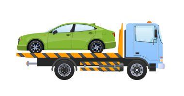 Çekici kamyonu ile donanımlı vinç platformuna taşıma kaldırma,.