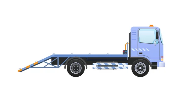 Φορτηγό ρυμούλκησης με εξοπλισμένη βαρούλκο, ανυψωτική πλατφόρμα μεταφοράς. — Διανυσματικό Αρχείο