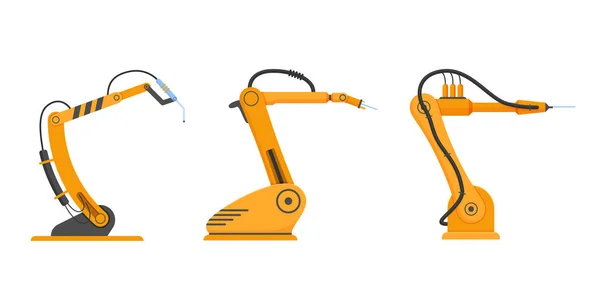 Equipamentos industriais em forma de robôs braço, equipamentos robóticos, máquinas de fábrica . —  Vetores de Stock