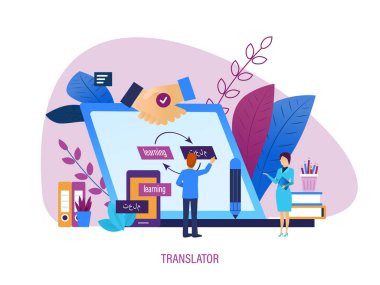 Translator. Öğrenme, bilgi paylaşımı, yabancı dil becerileri, uzaktan eğitim, dersleri.