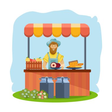 Doğal, organik ürünleri, tarım ürünleri ile çiftçilere piyasa.